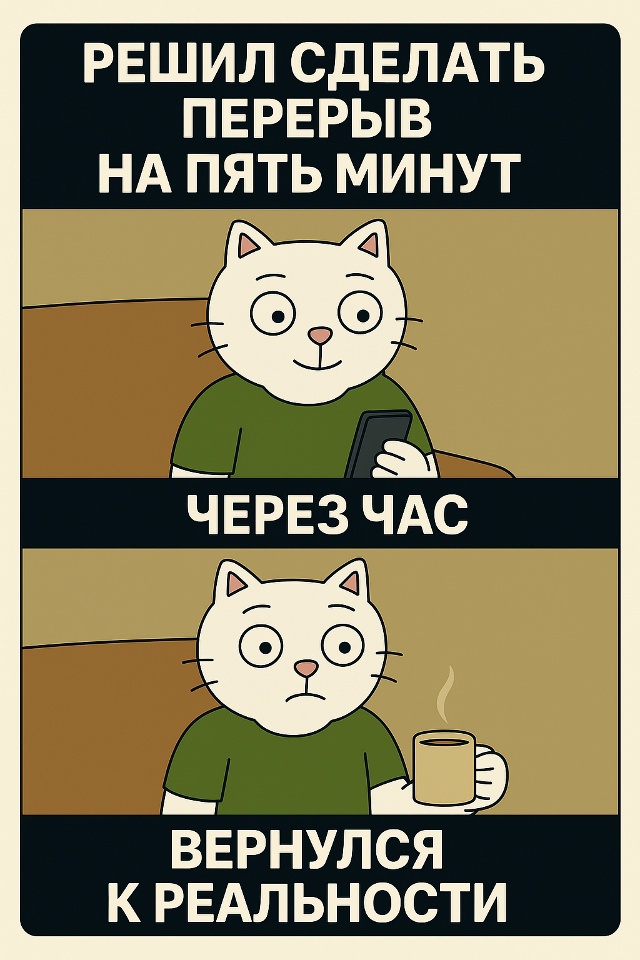 Всего пять минут отдыха — просто перевести дух.
Но пот?...