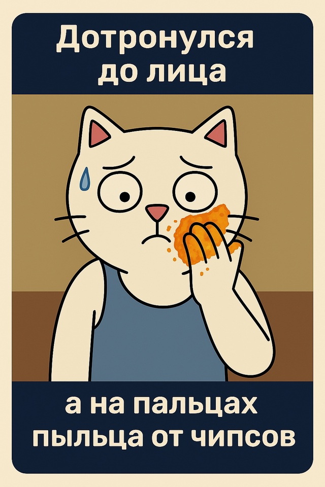 🫣 Держишь руку у лица, а мозг уже кричит: «Ты что, забыл...
