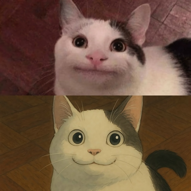 Если бы мемные котики сбежали в мир Гибли