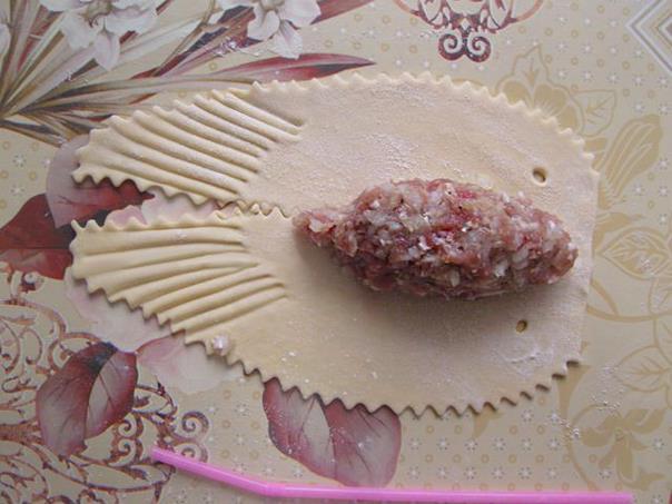 Манты в виде рыбок