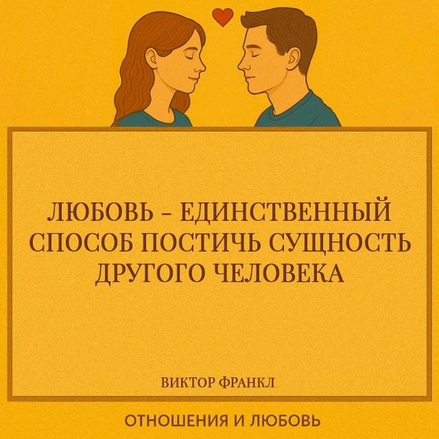 Для Франкла любовь — это не просто чувство, а особая фо...