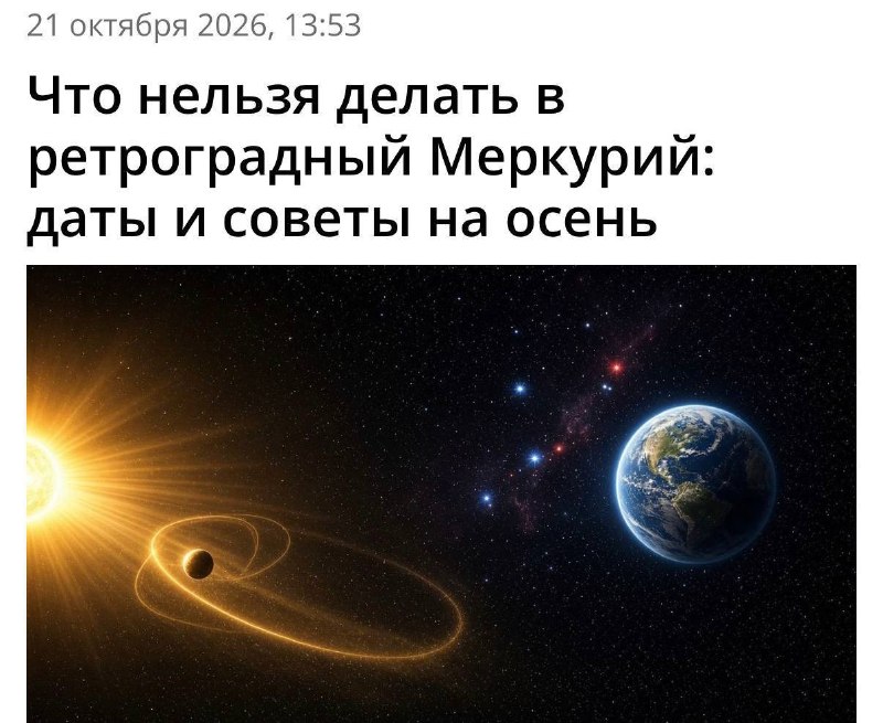 Завтра начнётся ретроградный Меркурий, который продлится до 13 ноября.
Астрологи предупреждают о в