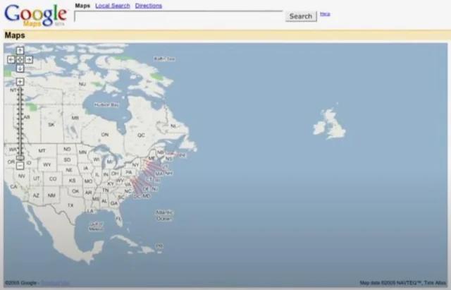 Любопытный факт: Когда Google Maps запускался в 2005 году, у них первый год Европа выглядела так