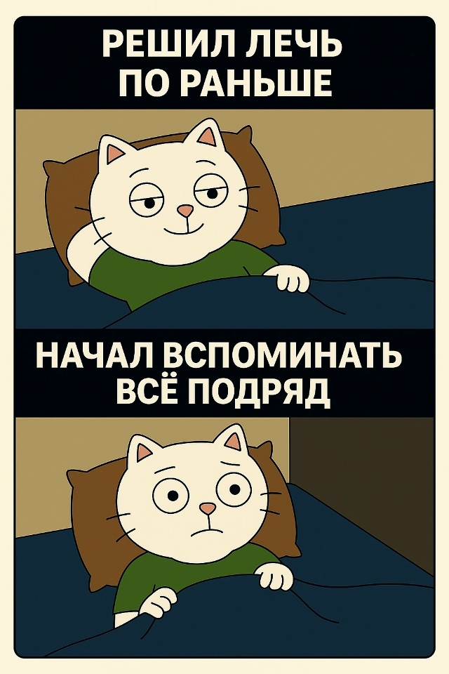 Иногда собираешься лечь спать пораньше — прямо герой ?...