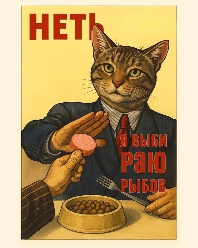 Советская пропаганда для котов