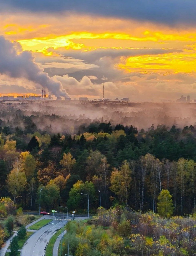 Красивый осенний пейзаж Балашихи😍