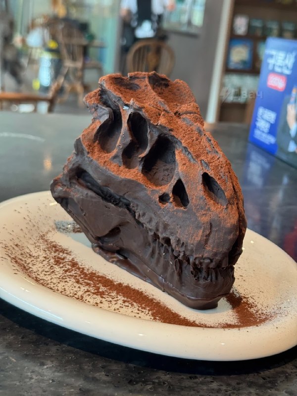 В Южной Корее открыли кафешку Rexpresso Museum, где выставили настоящие кости тираннозавра
А их гла