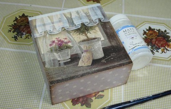 Декупаж и декор коробочки. Как нарисовать вуаль