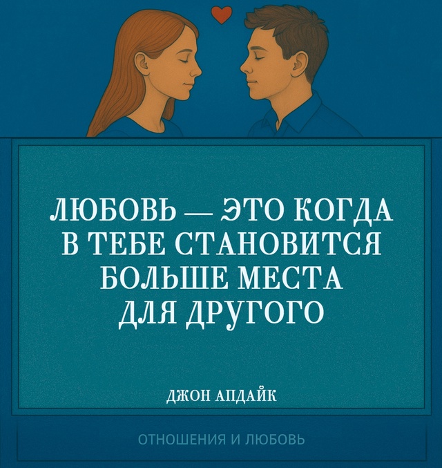 Джон Апдайк в этой цитате говорит о любви как об измене...
