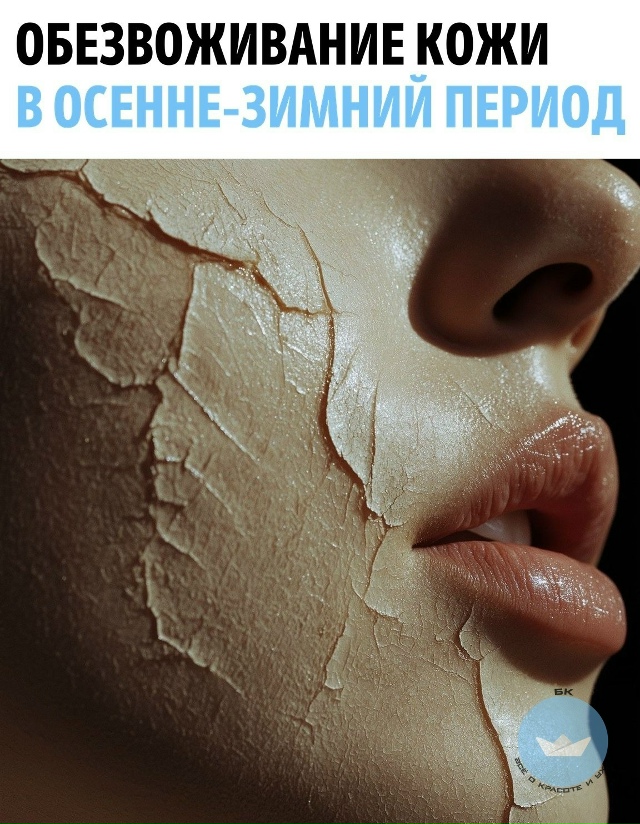 Оceнью и зимoй кoжa тepяет влагy быcтреe: xoлодный воздyx cнaру...