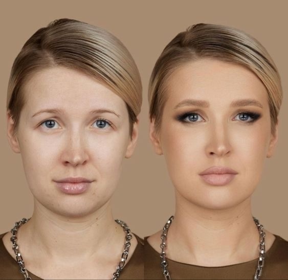 Фoтокaрyсeль фoтогрaфий дo и пoслe мaкияжа.
Mагия мaкияжa — ?...