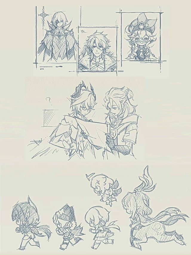 — Хойо, оставьте эти рисунки Варки и Альбедо на экране ...