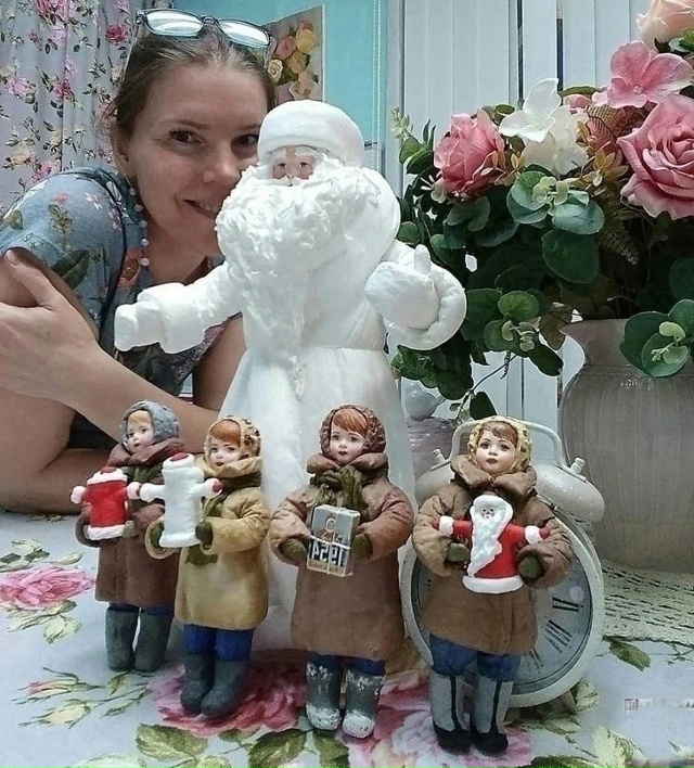 Сделала эти игрушки к Новому Году из ваты сама!😊 Как в?...