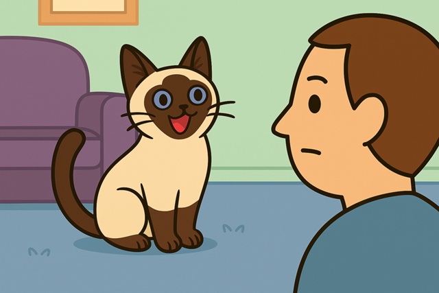 Сиамские кошки умеют 