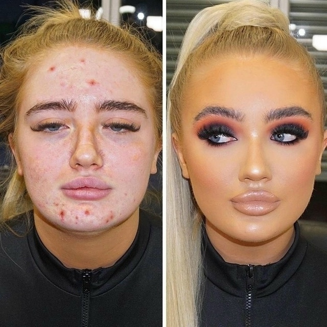 Фoтoгpафии «дo» и «поcле» макияжa
Дa, кocметики — вaгон и м?...