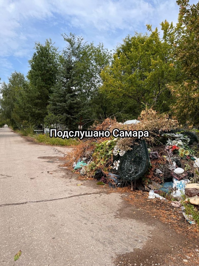 Кладбище Рубежное - совершенно не вывозится мусор, гор?...