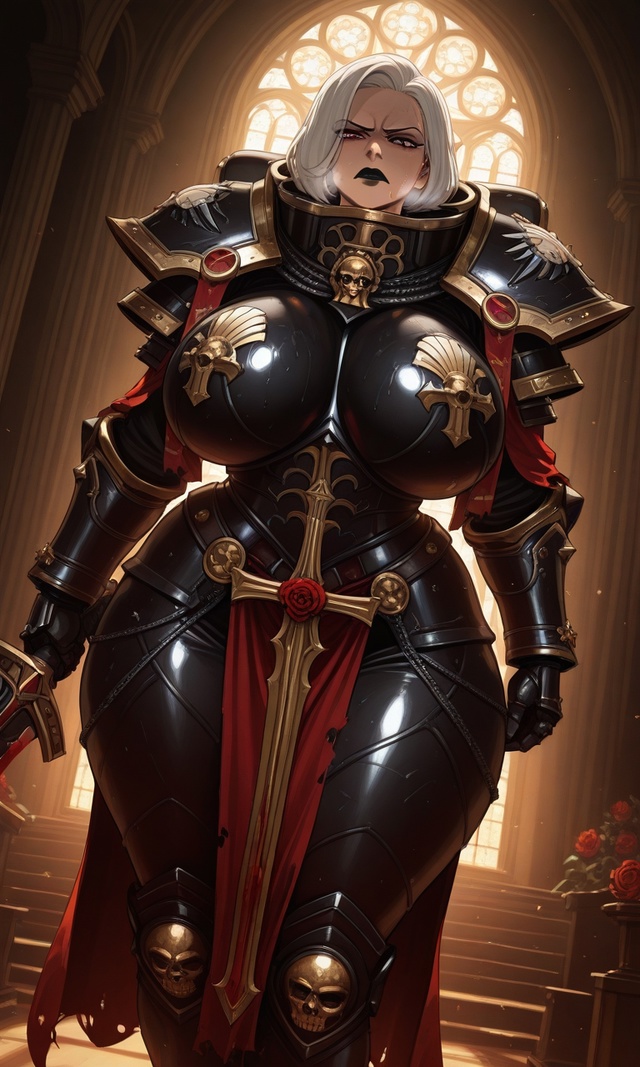 Персонаж: Adepta Sororita
Сеттинг: Warhammer 40K
Автор: Ai generated