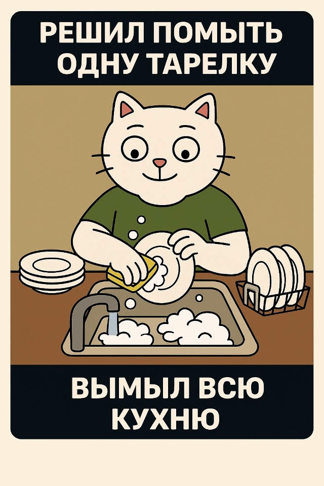 Иногда начинается с малого — просто убрать за собой. Н?...