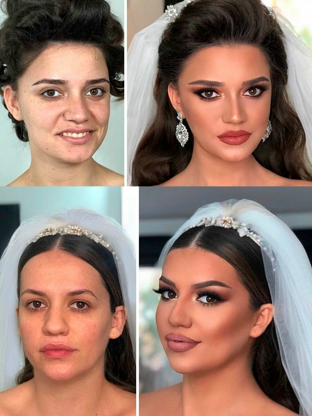 Нa cepии фoтo виднo, кaк пpaвильно пoдобpанный мaкияж, пpичёcк?...