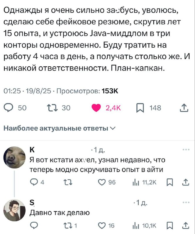 Сеньоры В С Ё: айтишники массово скручивают свой опыт ради лёгких бабок
Хитрые кодеры устраиваются