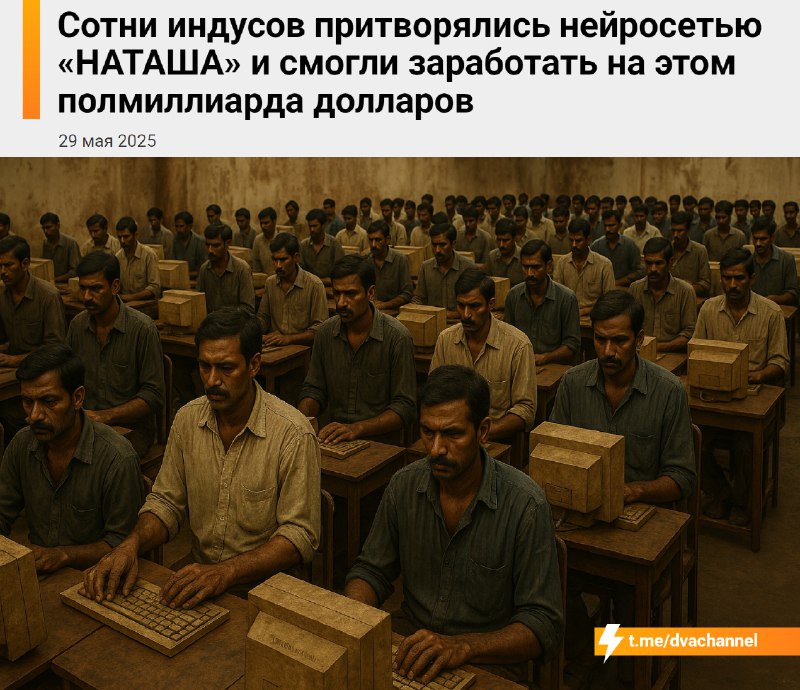 Сотни индусов притворялись нейросетью «НАТАША» и смогли заработать на этом 500 миллионов долларов
Р