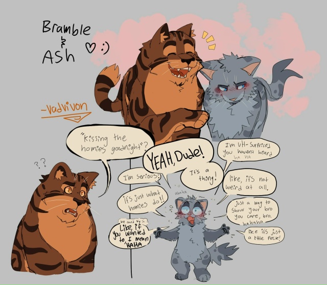 — «Поцеловать дружбана на ночь?»
— Да, чувак!
— Ты серь...