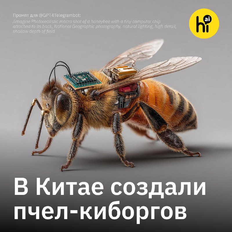 🐝 В Китае создали пчел-киборгов
Команда Пекинского политехнического института разработала самый лег