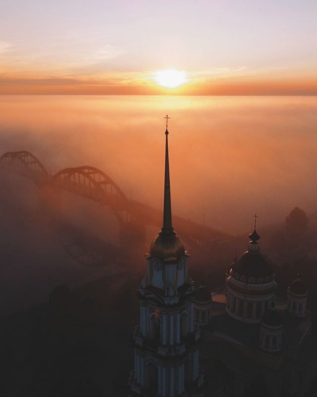 Туманное утро в Рыбинске ❤ 📷 Сергей Чекалов
