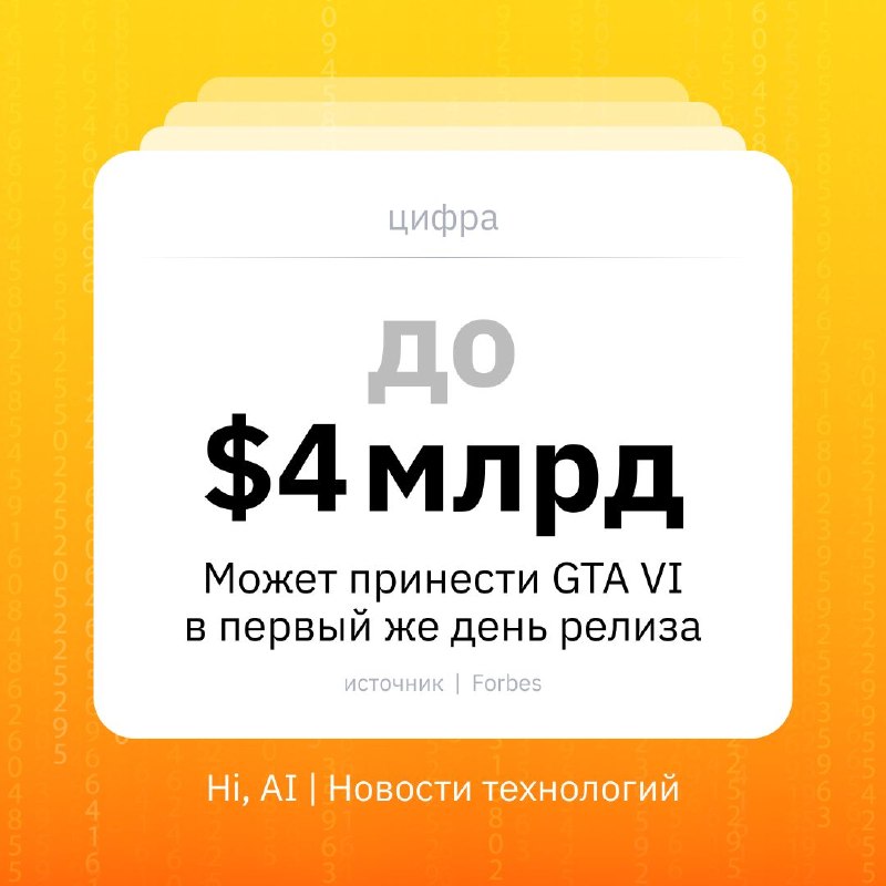 💰 GTA VI может принести $4 млрд в день релиза
Аналитики полагают, что новая часть легендарной серии