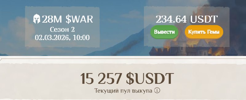 #Fomo_Fighters ⚔️
Начался второй сезон и пул выкупа токенов быстро достиг отметки в 15,000 $ 👌
Все