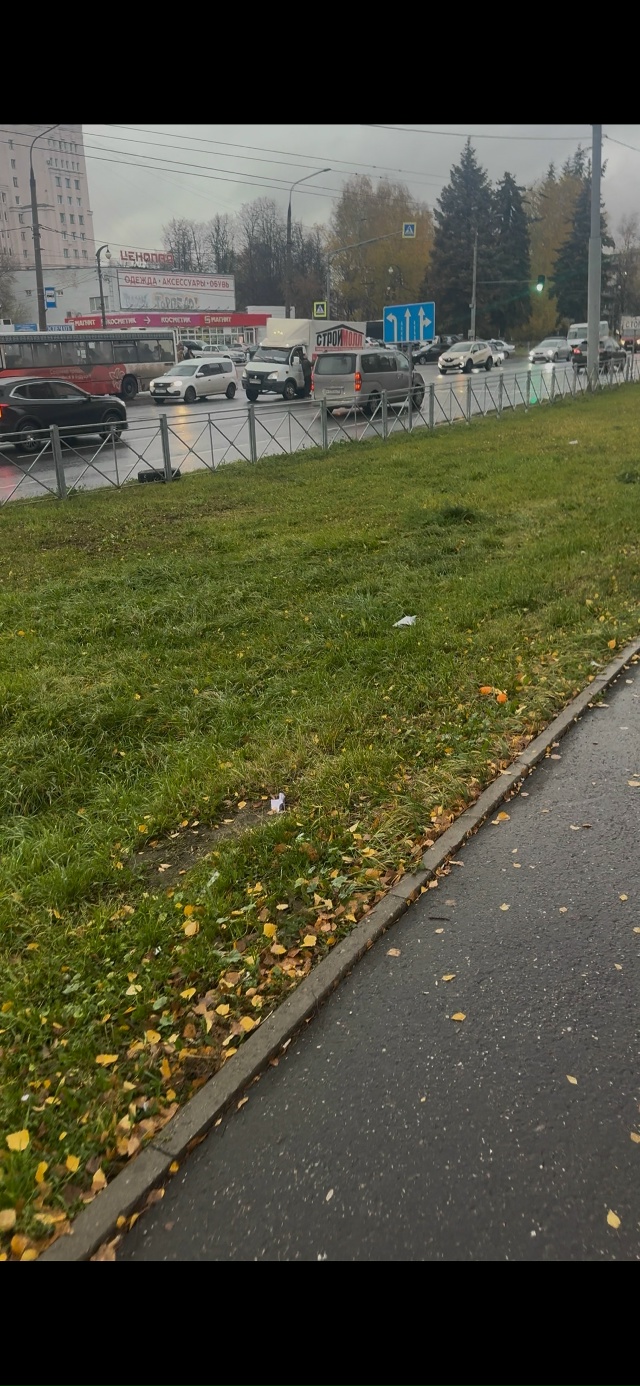 На пр-т строителей около Факела. Газель отбросила не ну...