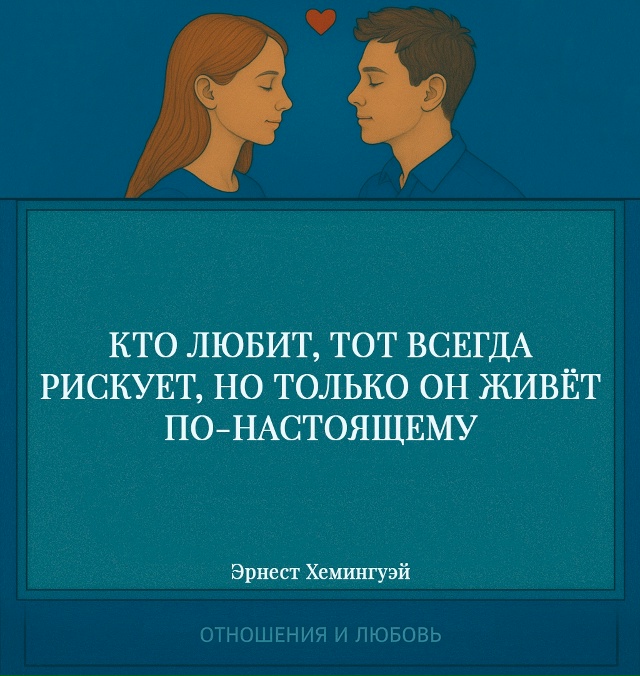 Любовь всегда связана с риском — риском быть отвергну?...