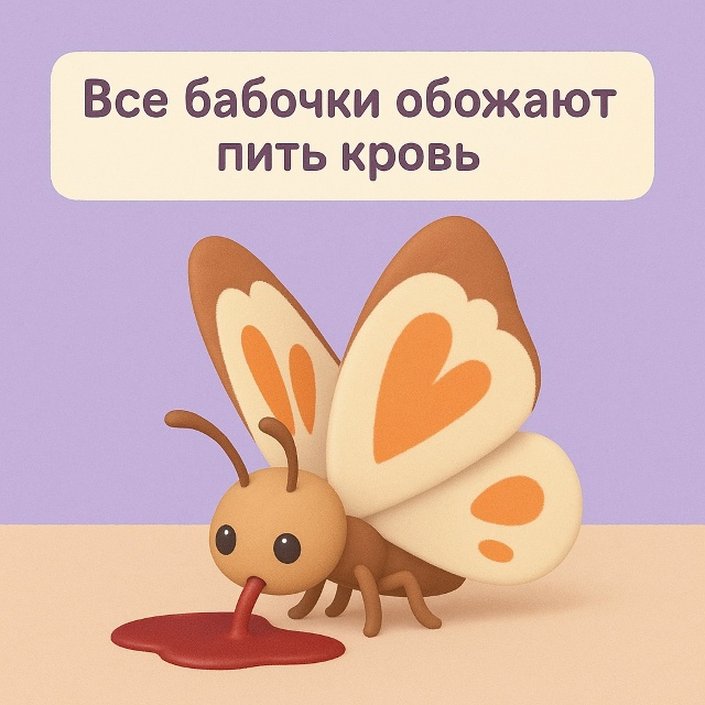 🦋 Кровавое увлечение бабочек
Не все, но некоторые вид...
