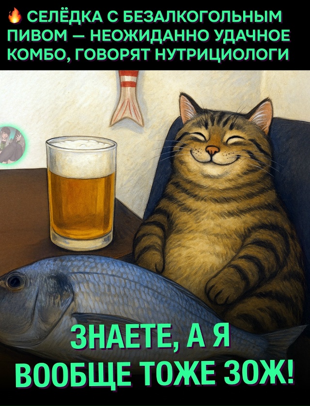 🍺 Селёдка + безалкогольное пиво — новое полезное комб...