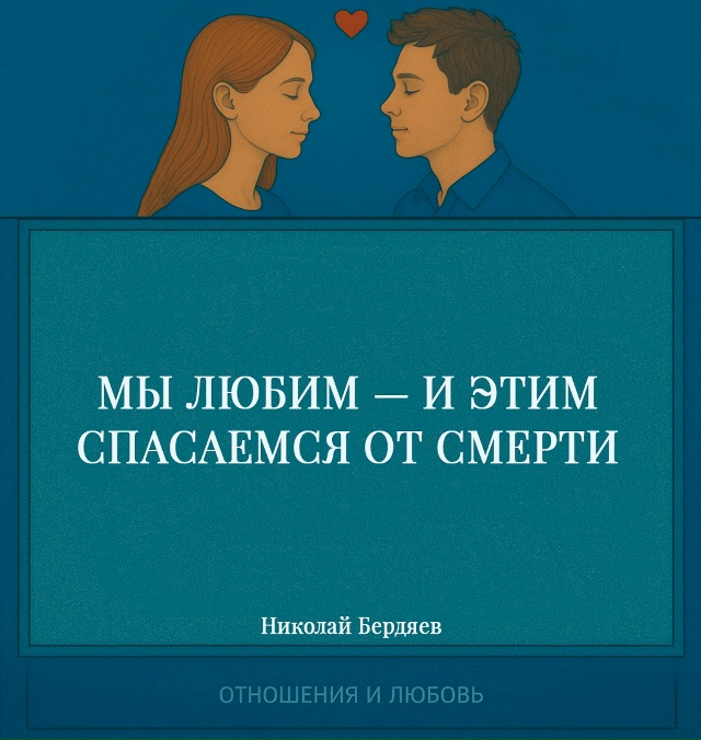 Любовь делает человека бессмертным не в теле, а в смысл...