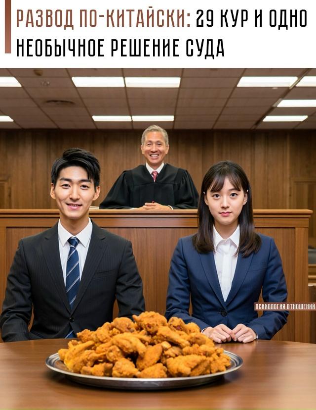 😃 В Китае развод пары неожиданно уткнулся в перья — с?...