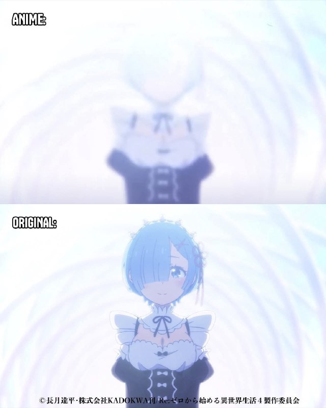 💧 Режиссер четвертого сезона «Re:Zero» Масахиро Синохара опубликовал кадр с Рем без эффекта размытия