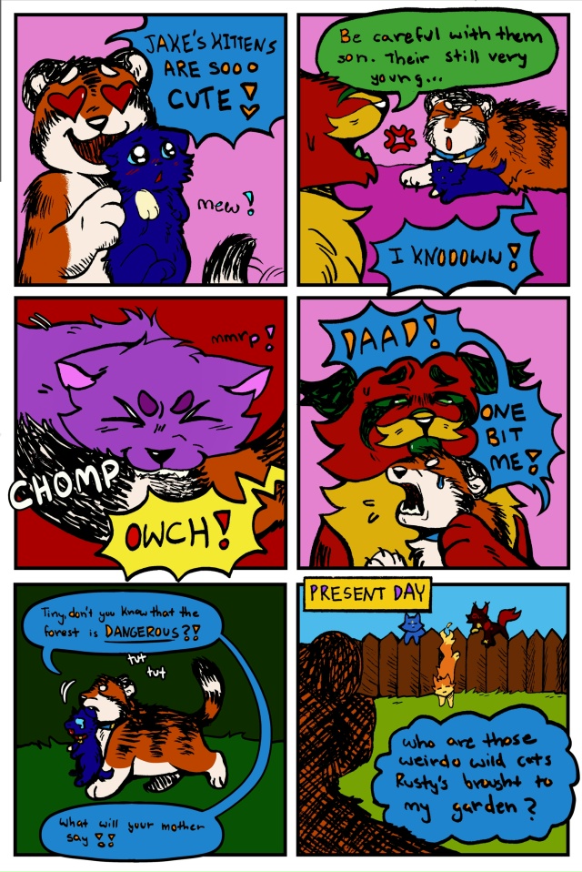 — Котята Джейка такие мииилые!
— Мяу!
— Осторожнее с н...