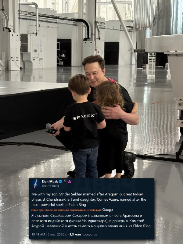 Илон Маск дал дочери имя Комета Азура — так называется… заклинание из Elden Ring
Батя года