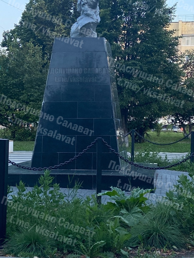 В Салавате возле памятника Салавату Юлаева растет бел...
