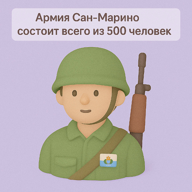 🛡️ Мини-армия Сан-Марино
Армия Сан-Марино насчитывае...