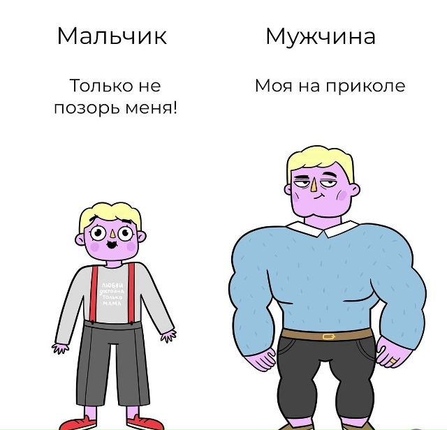 Наглядная разница 👦🏻➡️🧔🏻‍♂️