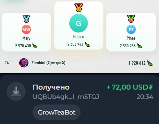 #Grow_Tea 🍃
Моя статистика:
Дата моего входа в проект: 05.03.2026
Сделал депозит: 1,530 usdt 😎
Пр