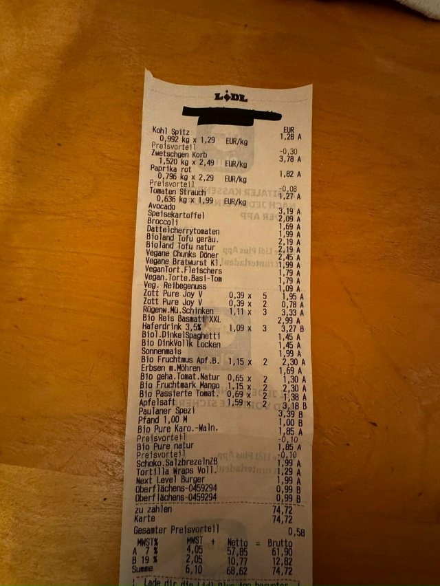 74,72€ Lidl, Германия, веганский, на 2 персоны
7 148,46руб