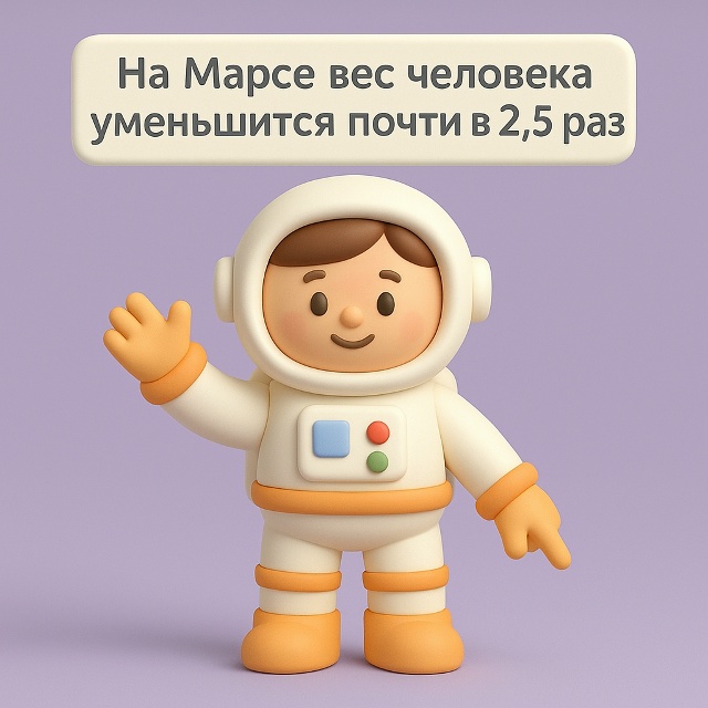 Вес, который улетает в космос 🚀
На Марсе человек буде?...