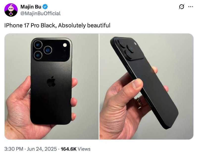 Появились первые «живые» фото iPhone 17 Pro — инсайдер Majin Bu показал, как смартфон выглядит в рук
