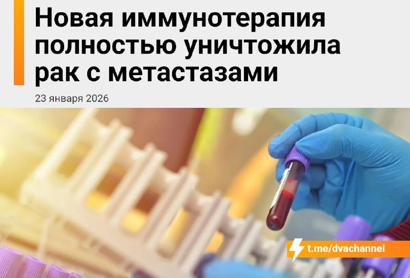 ⚡️Учёные нашли новый способ борьбы с раком, который полностью уничтожает опухоли и метастазы
Главно