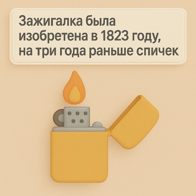 Зажигалка была изобретена в 1823 году, на три года раньше...