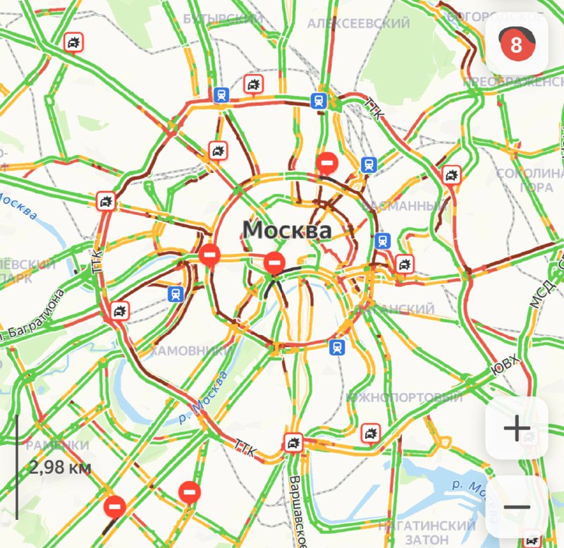 ⛔️В центре масштабные перекрытия — люди стоят в пробках уже час Движение закрыто: — на внутренней
