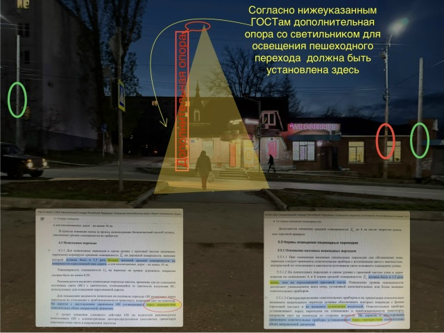 Очень нужна опора для освещения пешеходного перехода ?...